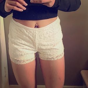 Cream floral shorts